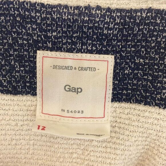 GAP - navy blue and white striped blazer jacket - size 12 - Picture 3 of 6